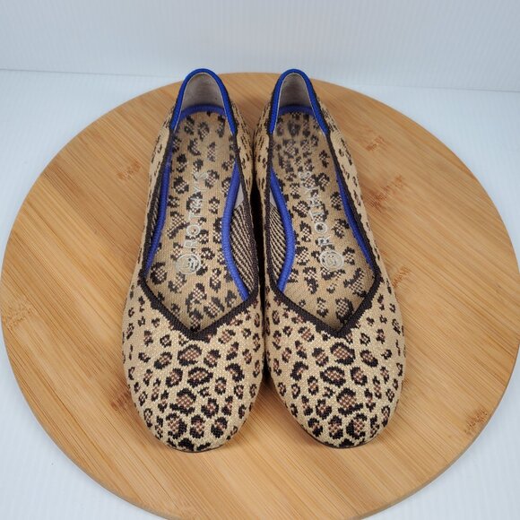 Rothy's Cheetah Classic Retired Flat Round Top Capsule Travel Wmn Sz 6.5 - Picture 1 of 7